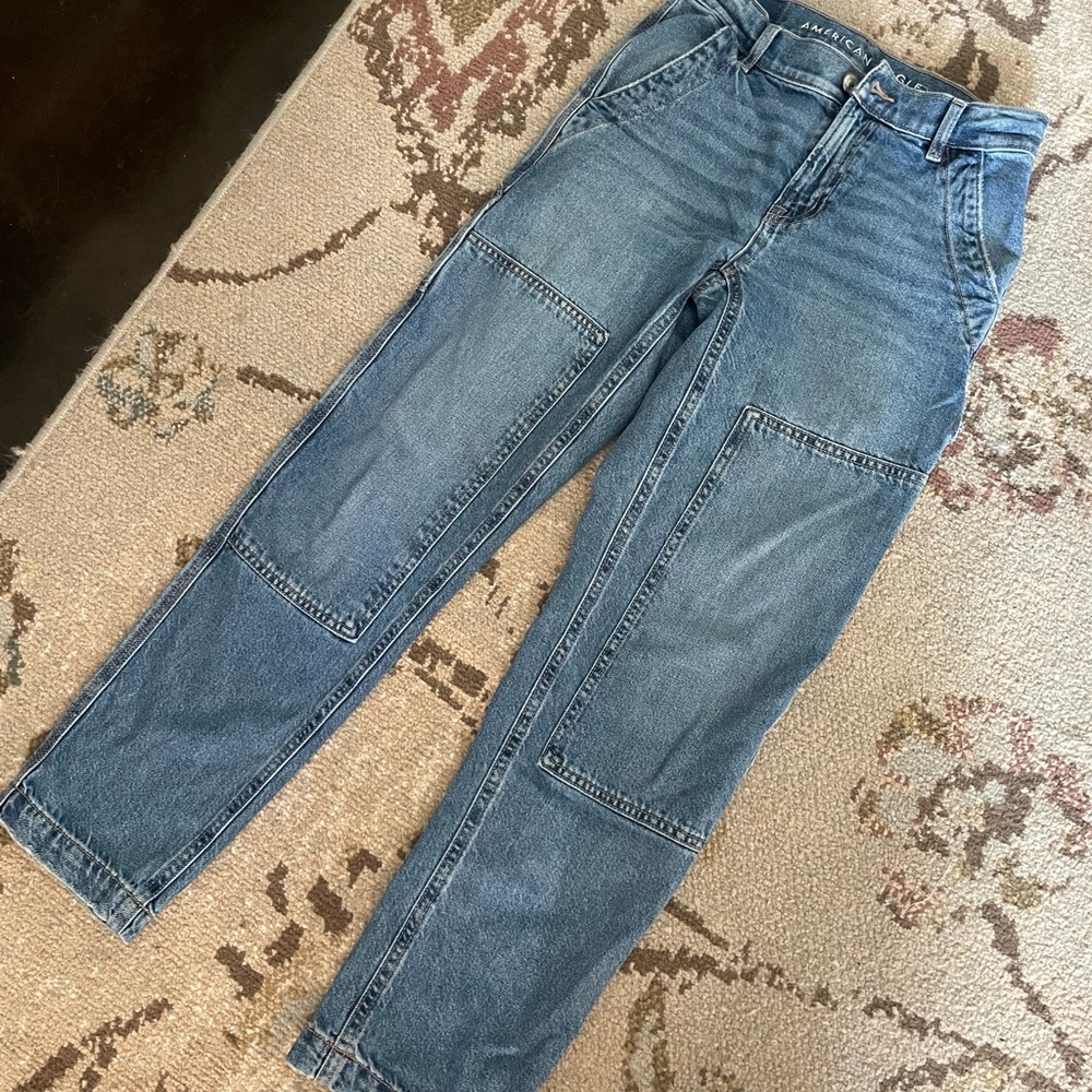 American Eagle Outfitters Blue Straight Leg Jeans Cargo Style